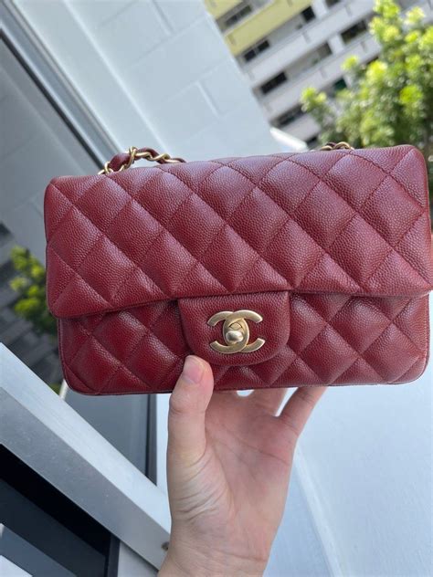 chanel 18c red mini|chanel rectangular mini flap review.